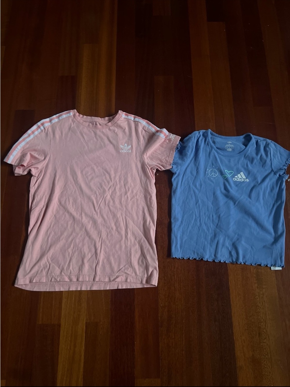 adidas Pink and Blue Kids Short Sleeve Tee Set